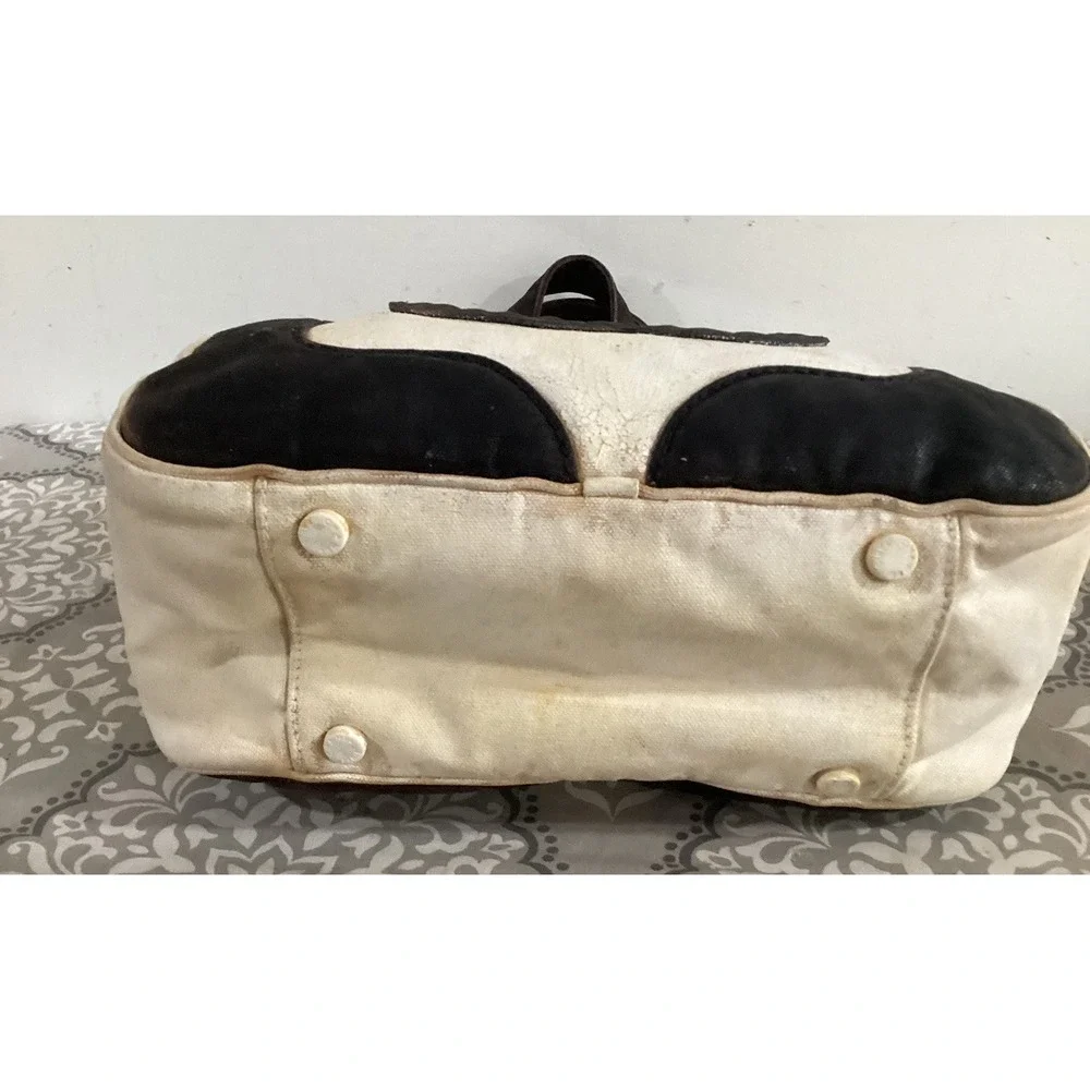 CHANEL Bicolor CC CC Mark Marshmallow bag logo Hand Bag Canvas White/Black